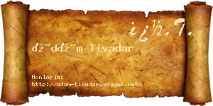 Ádám Tivadar névjegykártya