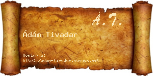 Ádám Tivadar névjegykártya