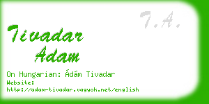 tivadar adam business card